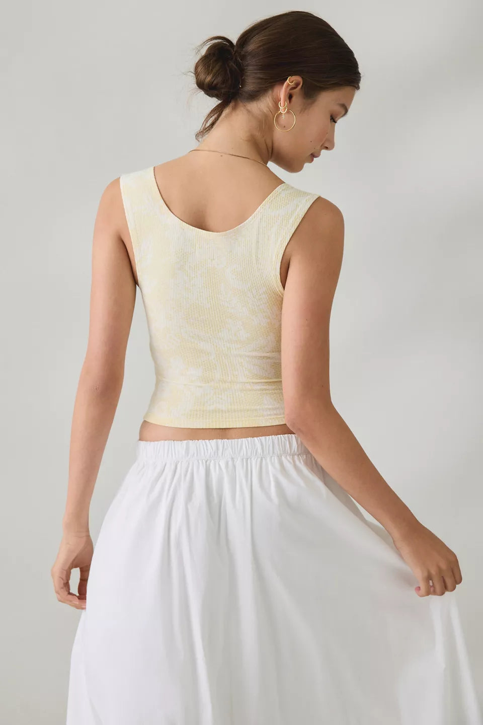 Women's Ribbed Square Neck Cropped Tank Top