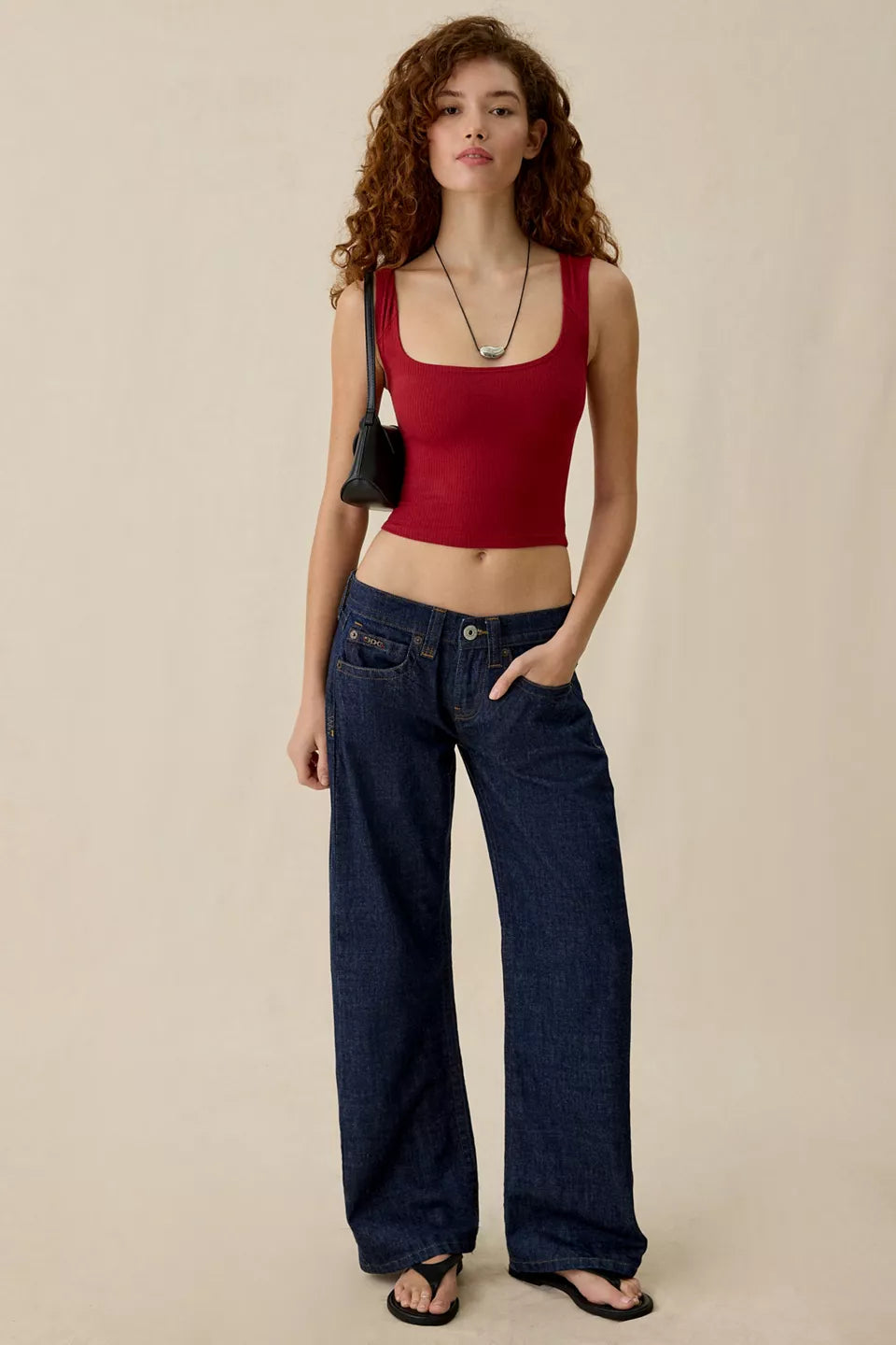Women's Ribbed Square Neck Cropped Tank Top