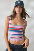 BDG Women's Ribbed Square Neck Cropped Tank Top
