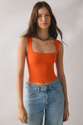 BDG Women's Ribbed Square Neck Cropped Tank Top