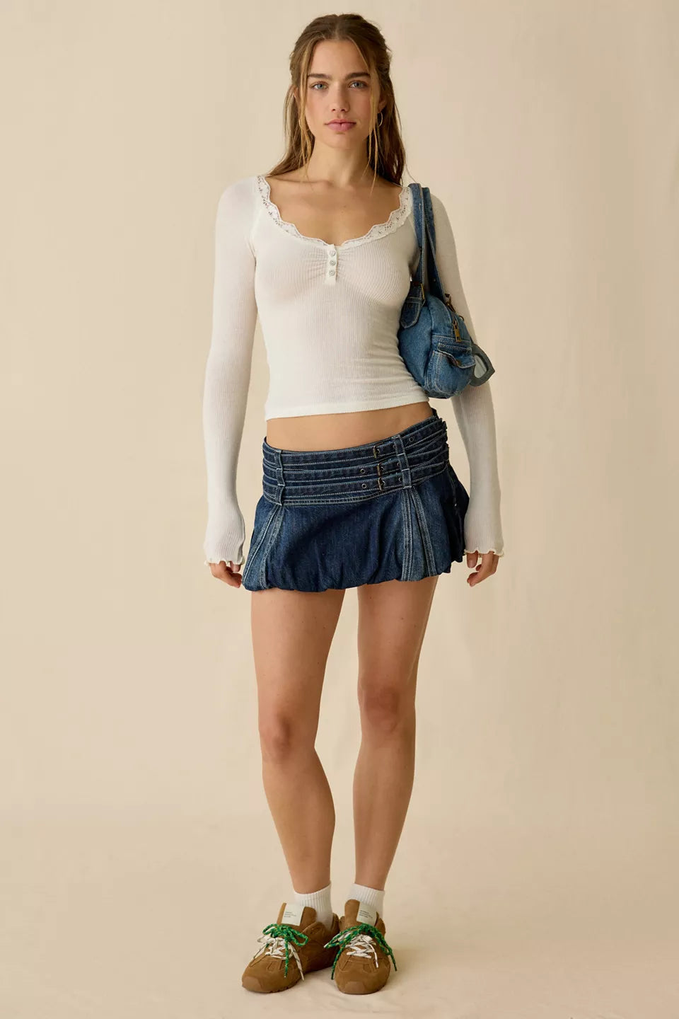 Out From Under Women's Diana Lace-Trim Henley Top