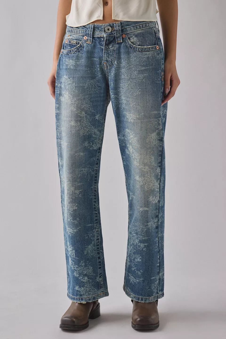 Women's Kayla Printed Low-Rise Baggy Jeans