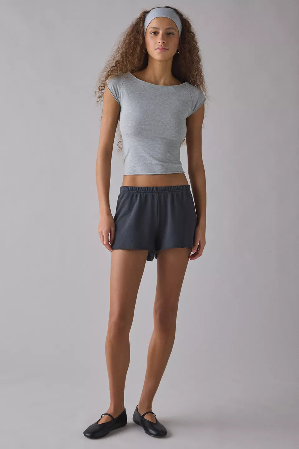 Women's Cotton Compression Boatneck Cropped Tee