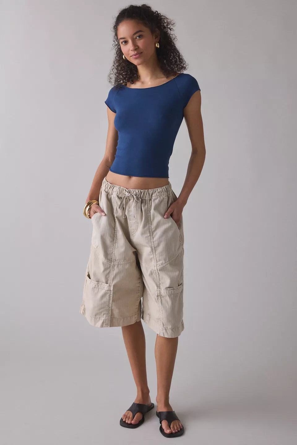Out From Under Women's Cotton Compression Boatneck Cropped Tee