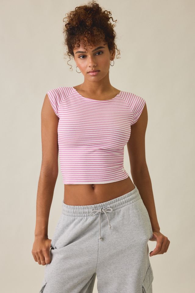 Out From Under Women's Cotton Compression Boatneck Cropped Tee