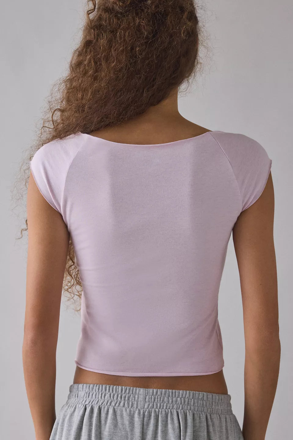 Women's Cotton Compression Boatneck Cropped Tee