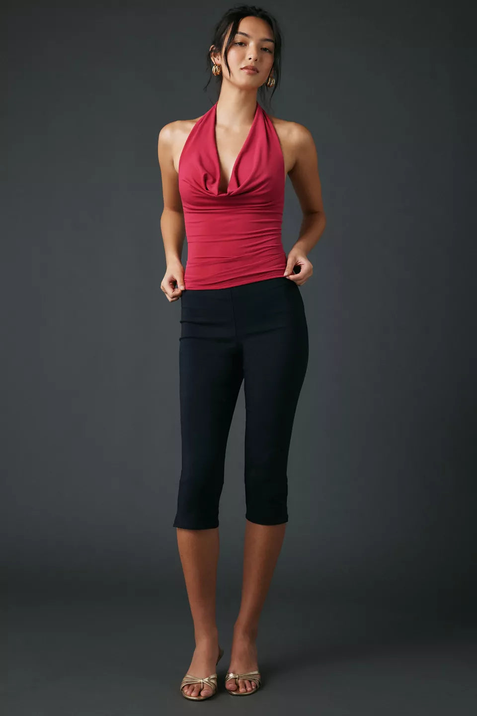 Silence + Noise Women's Coyote Cowl Neck Halter Top