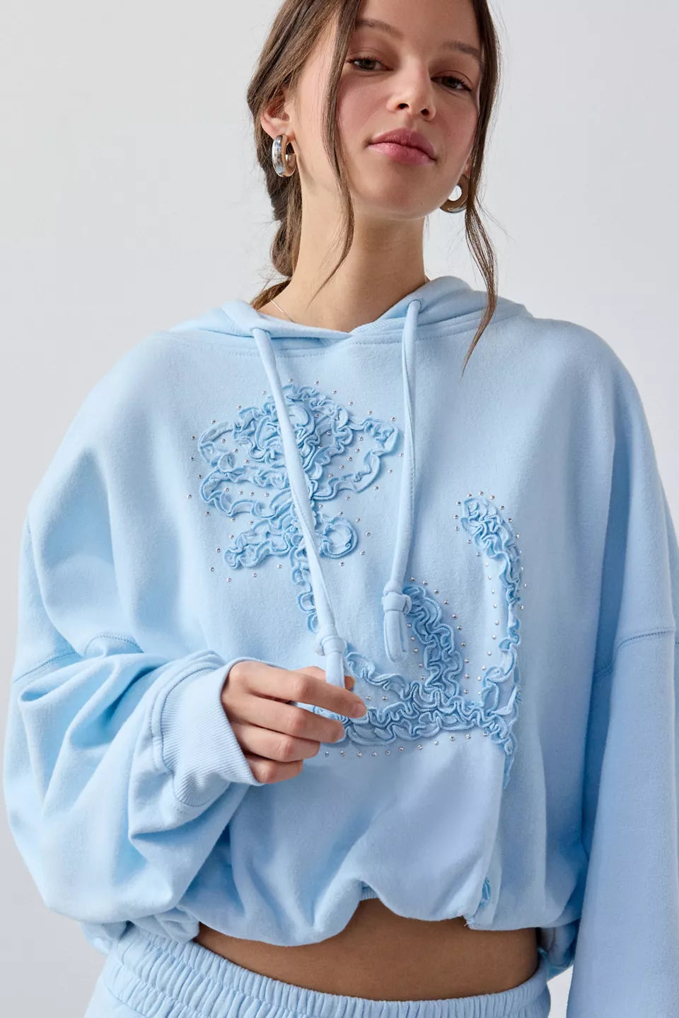 Women's Try Me Bubble Cropped Hoodie Sweatshirt