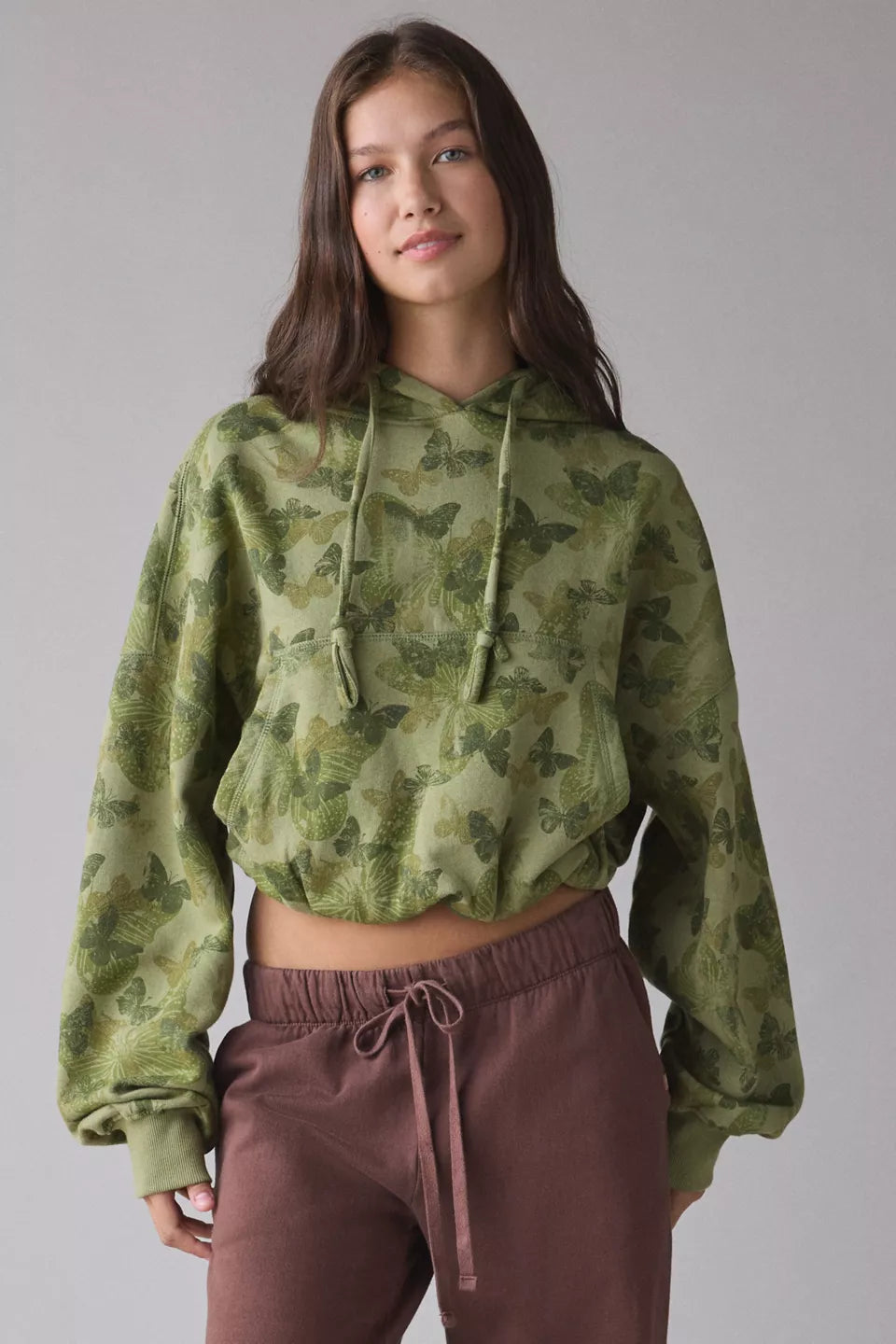 Women's Try Me Bubble Cropped Hoodie Sweatshirt