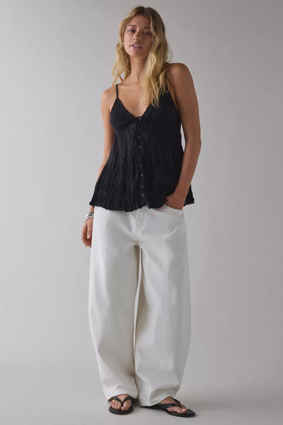 Women's Tara Embroidered Cotton Babydoll Cami