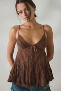 Kimchi Blue Women's Tara Embroidered Cotton Babydoll Cami