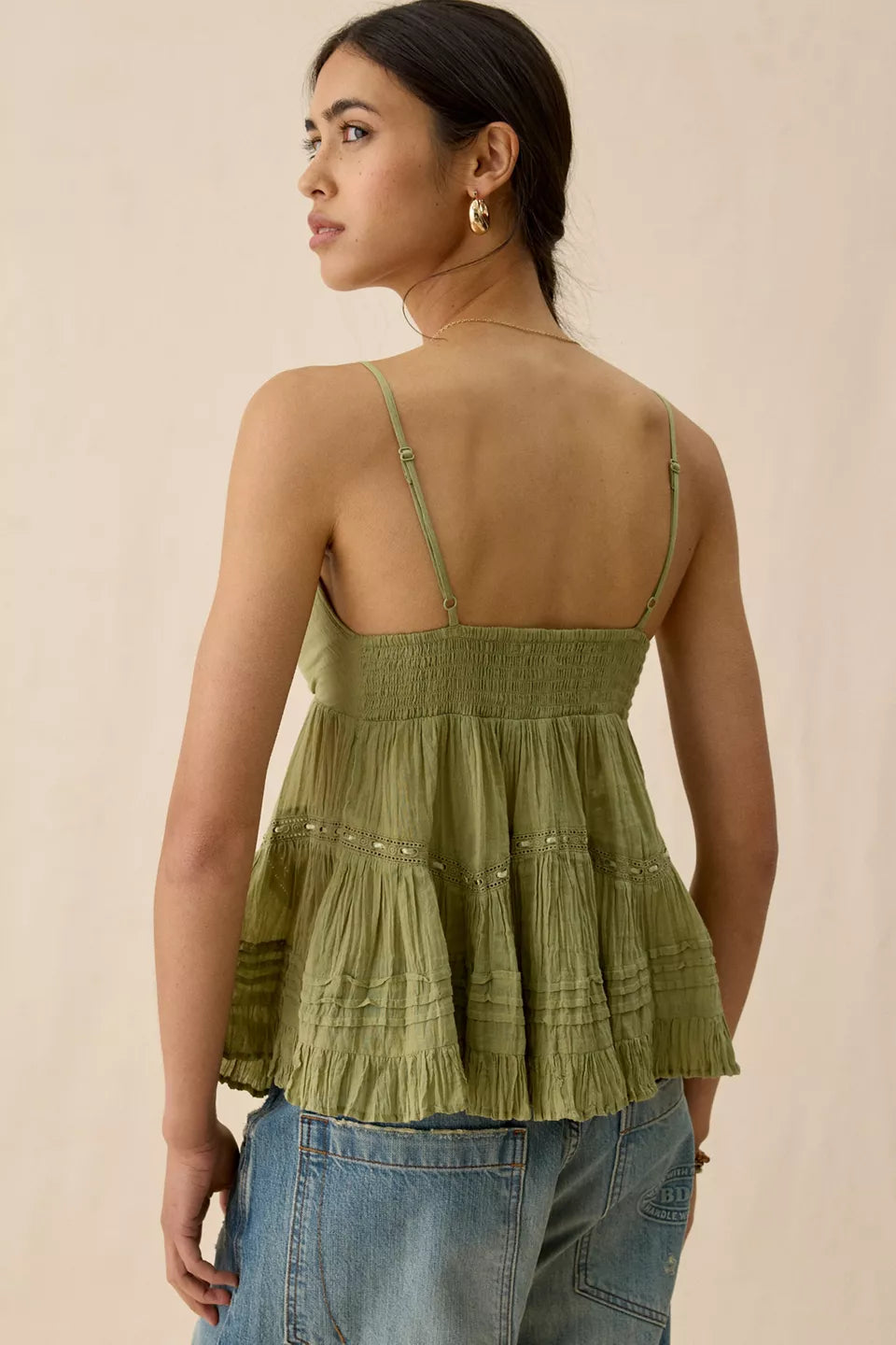 Women's Tara Embroidered Cotton Babydoll Cami
