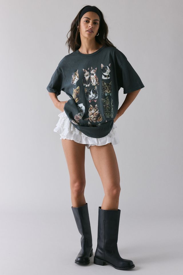 Urban Outfitters Cat Graphic Oversized T-Shirt Dress