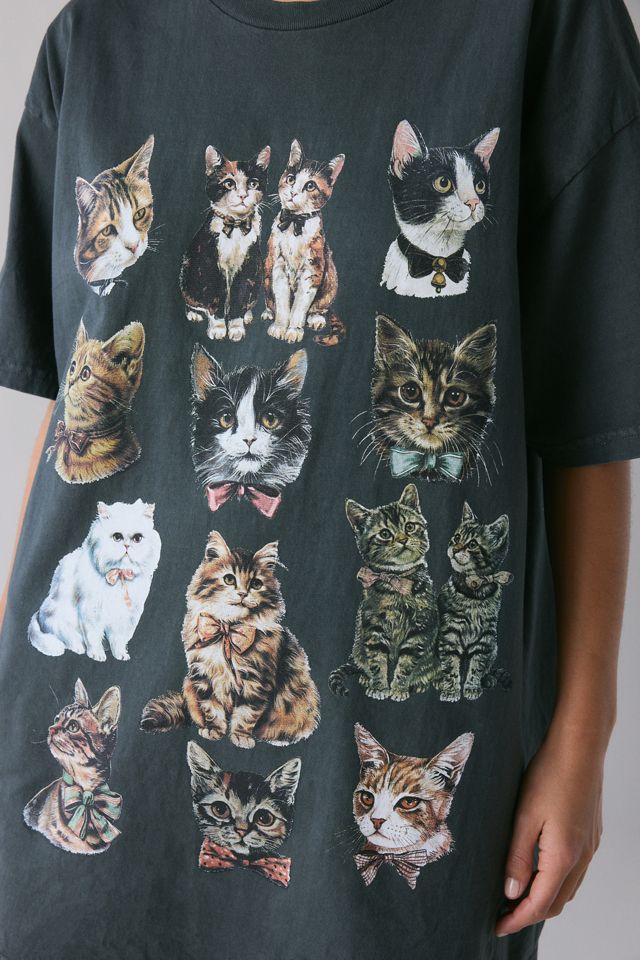Urban Outfitters Cat Graphic Oversized T-Shirt Dress