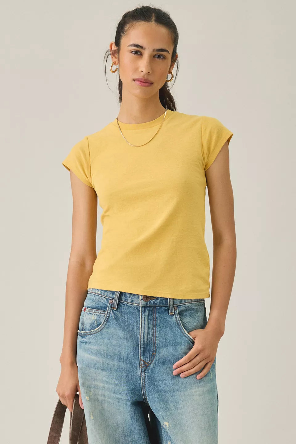 BDG Women's Short Sleeve Solid Spill The Tee