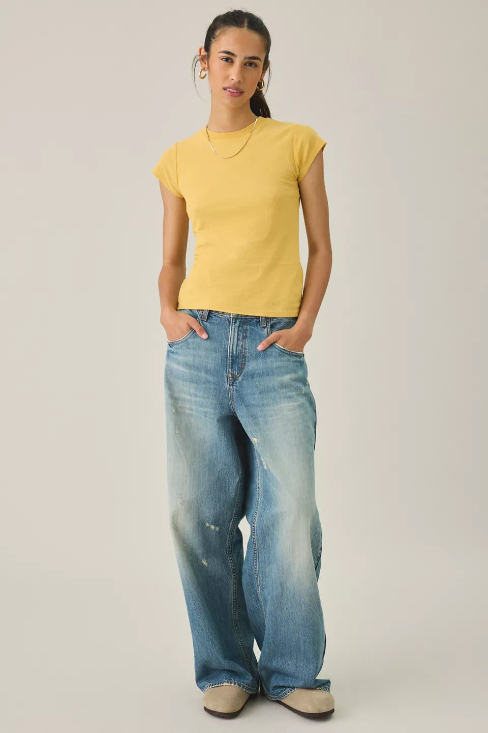 BDG Women's Short Sleeve Solid Spill The Tee