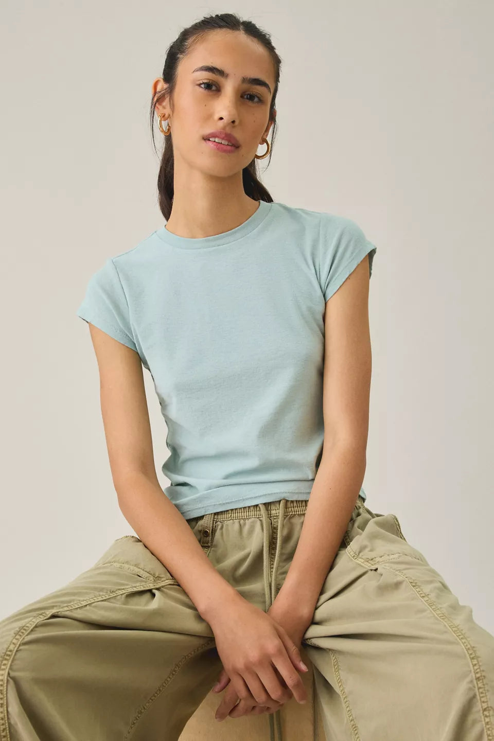 BDG Women's Short Sleeve Solid Spill The Tee