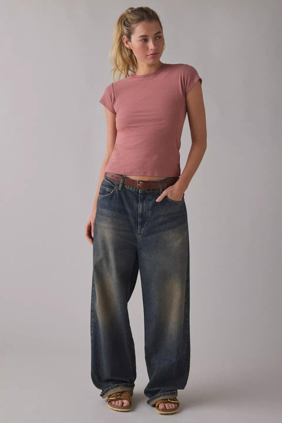 BDG Women's Short Sleeve Solid Spill The Tee