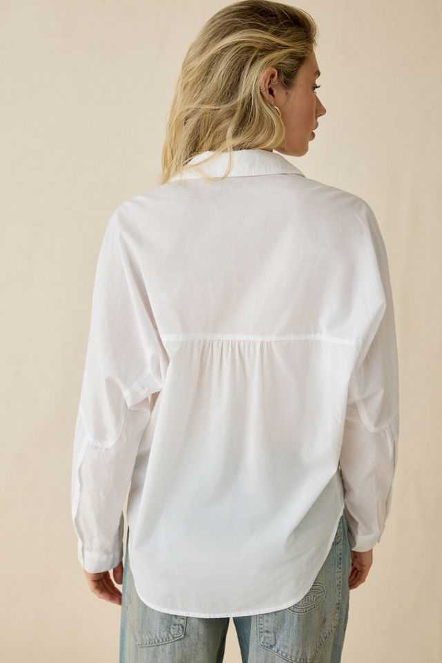 BDG Women's Alex Breezy Cotton Oversized Button-Down Shirt