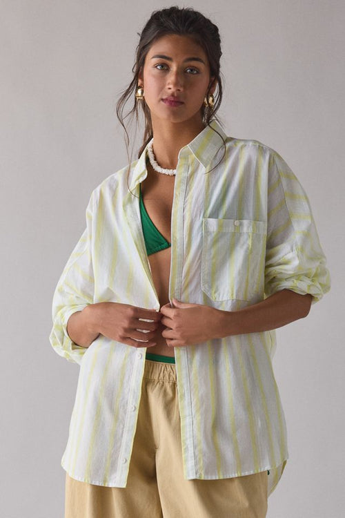 BDG Women's Alex Breezy Cotton Oversized Button-Down Shirt