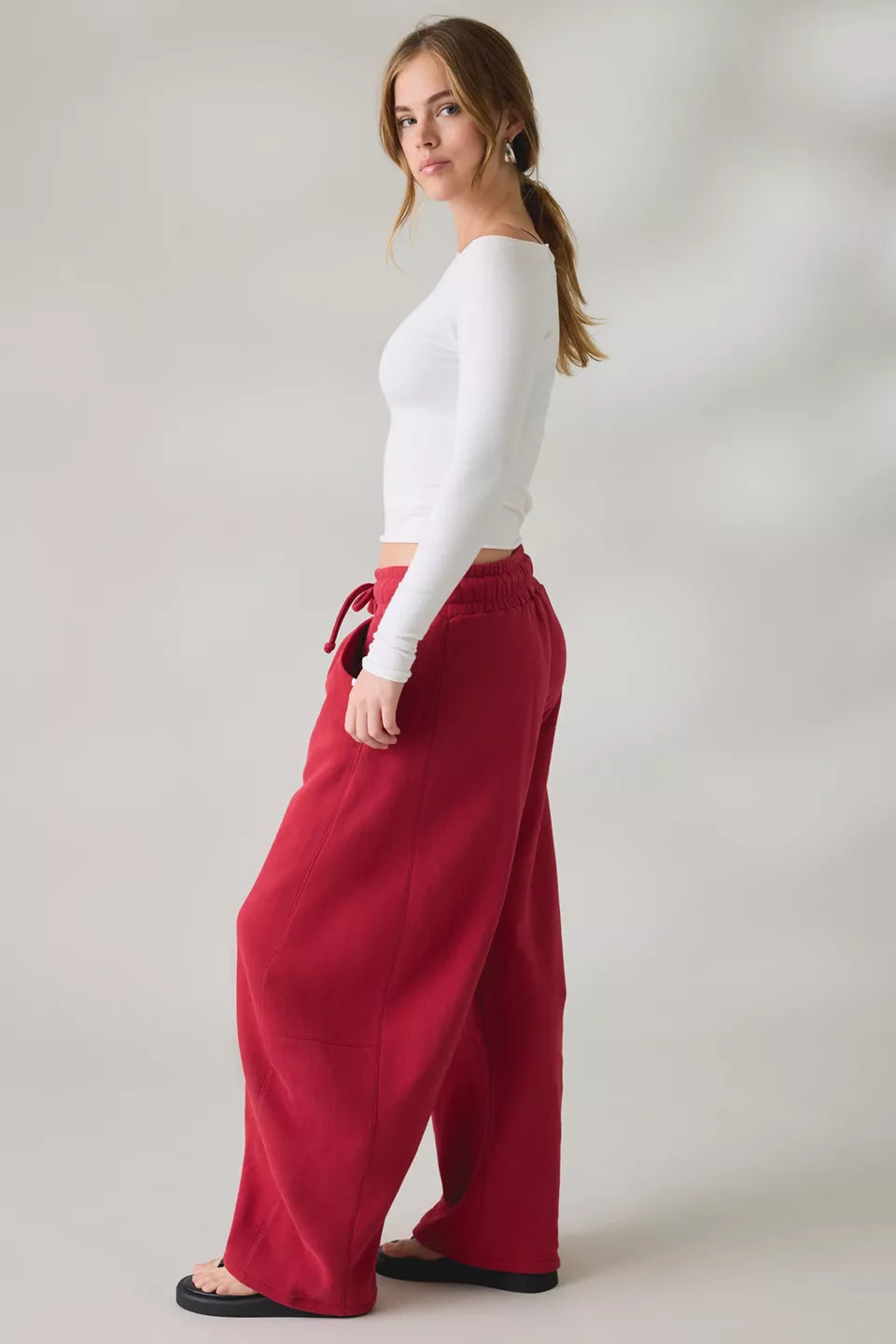 Women's Essential Barrel Leg Full Length Sweatpants
