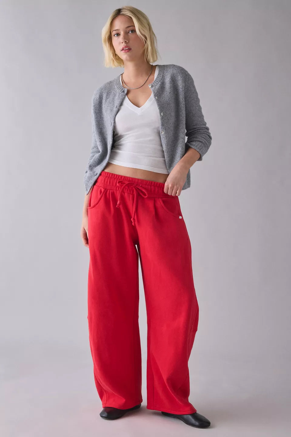 Women's Essential Barrel Leg Full Length Sweatpants
