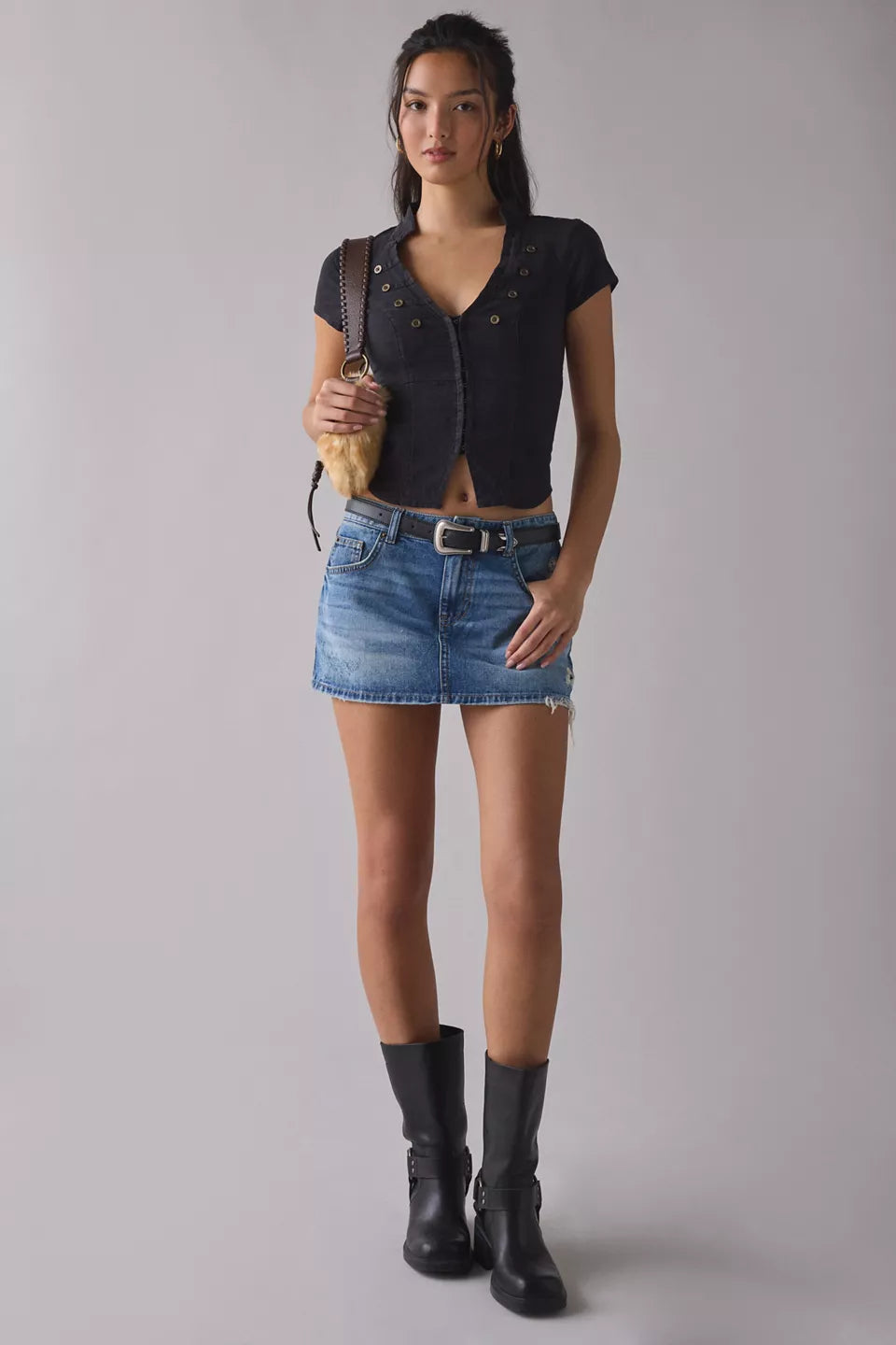 Women's Onna Denim Micro Mini Skirt